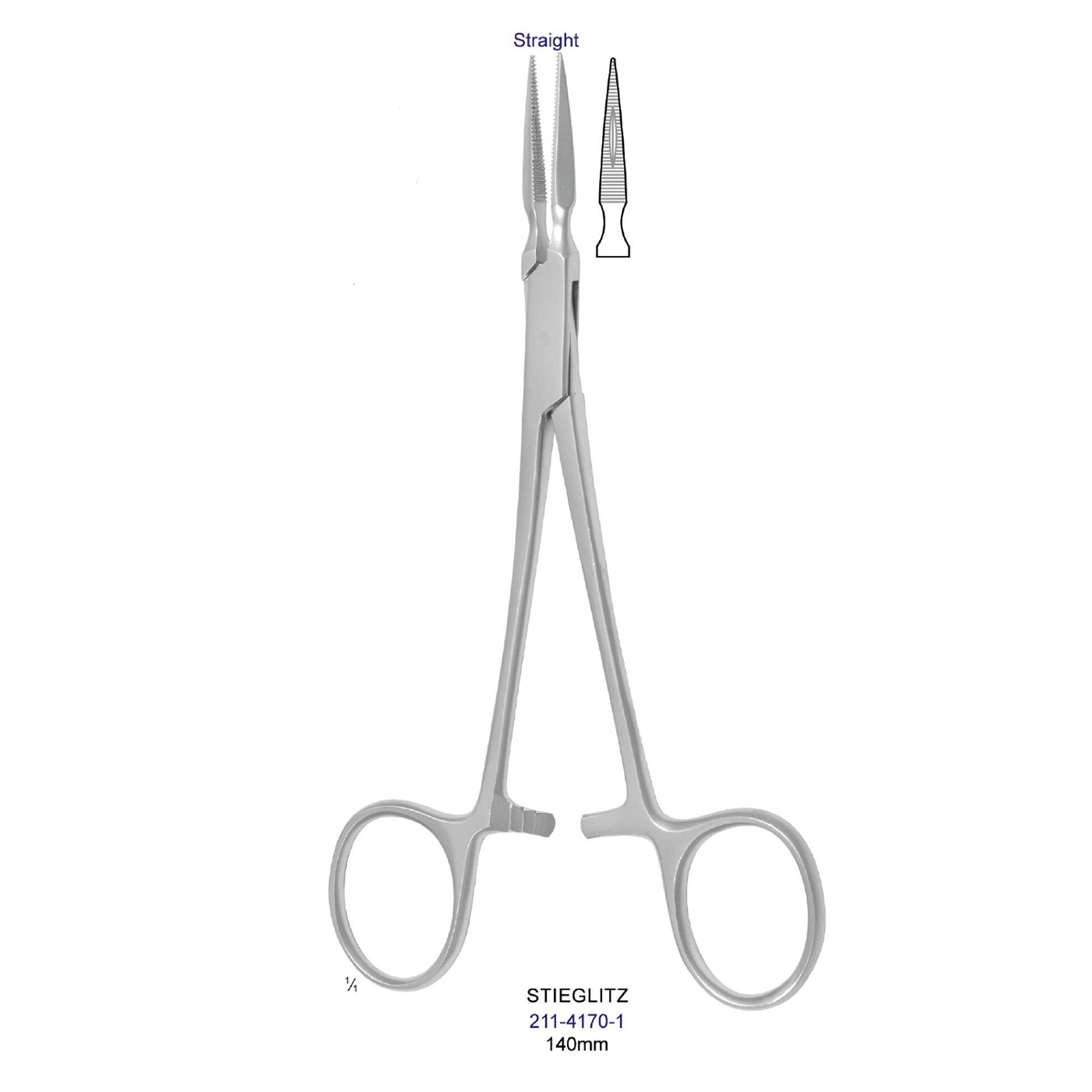 پنس هموستات اندو دندانه دار مستقیم 1-4170