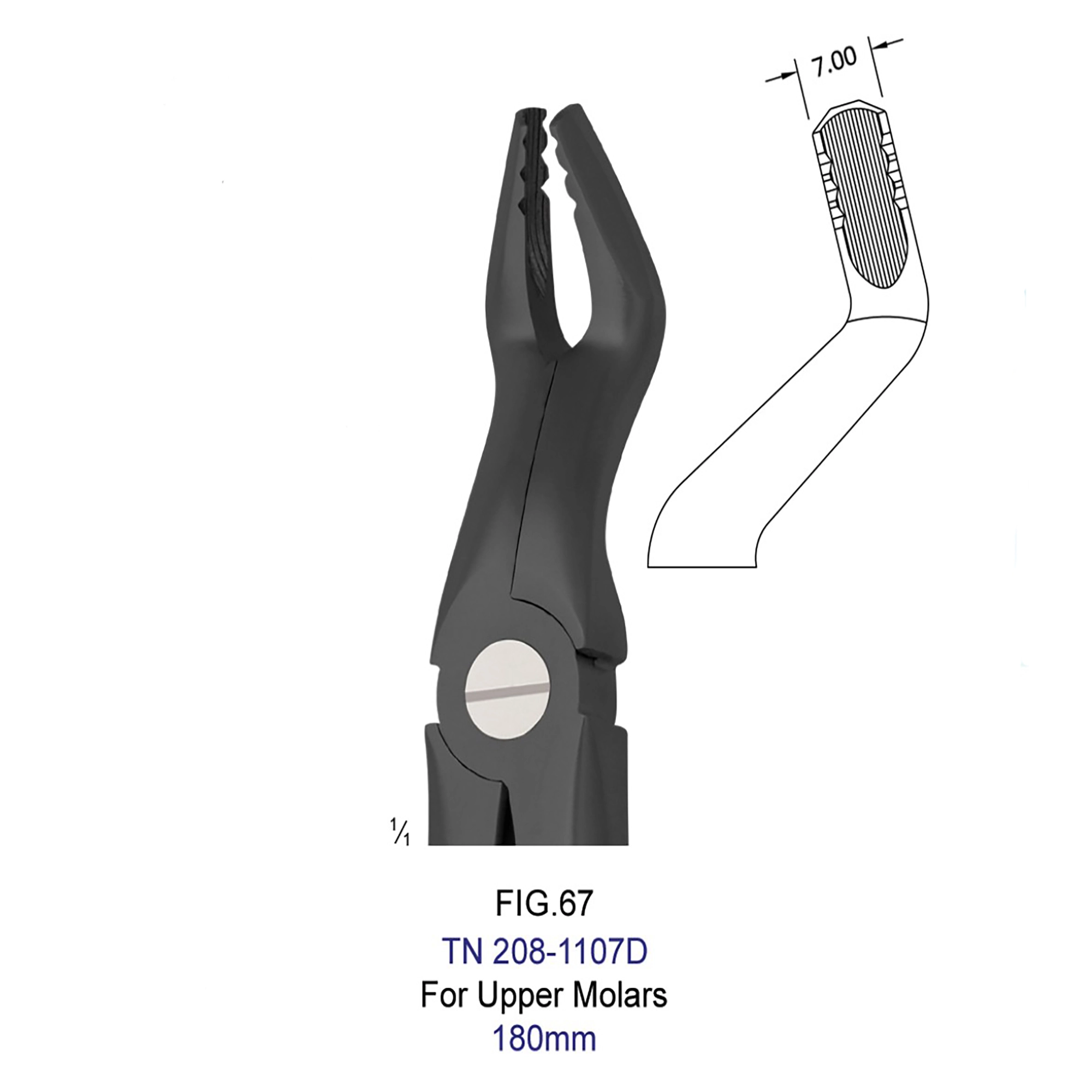 آتروماتیک فورسپس عقل بالا (Titanium Black) 1107D-TN