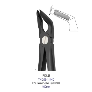 آتروماتیک فورسپس عقل پایین بلند (Titanium Black) 1144D-TN